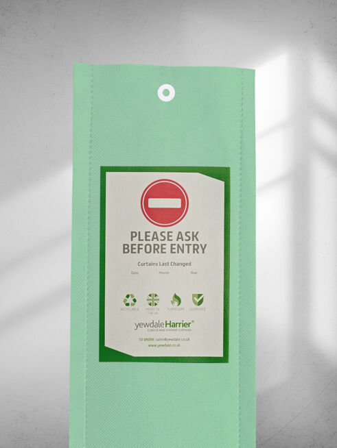 DPL3 - Disposable Cubicle Curtain with Hook Hollow Mint