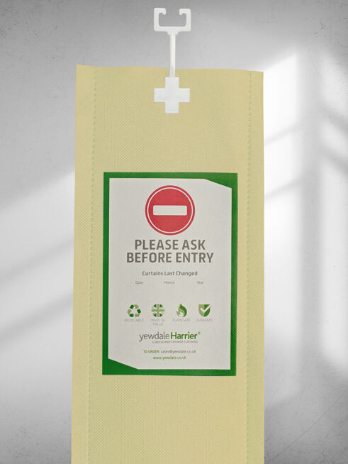 DPL10 - Disposable Cubicle Curtain with U-Shaped Hook Cream